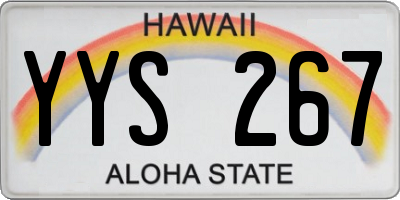 HI license plate YYS267