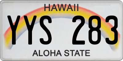 HI license plate YYS283
