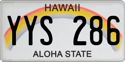 HI license plate YYS286