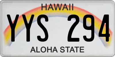 HI license plate YYS294