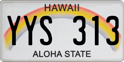 HI license plate YYS313