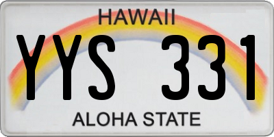 HI license plate YYS331