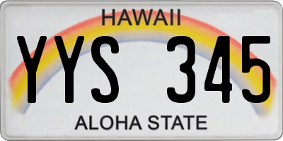HI license plate YYS345