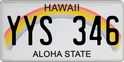 HI license plate YYS346