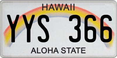 HI license plate YYS366