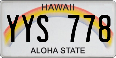 HI license plate YYS778