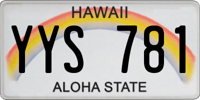 HI license plate YYS781