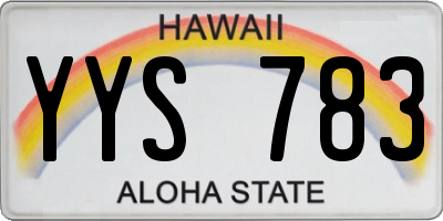 HI license plate YYS783