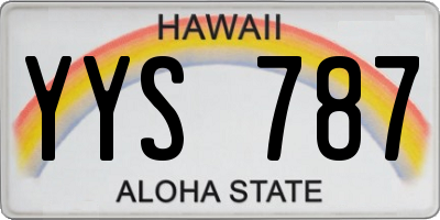 HI license plate YYS787