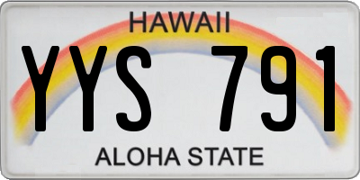 HI license plate YYS791