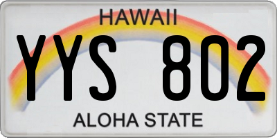 HI license plate YYS802