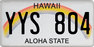 HI license plate YYS804