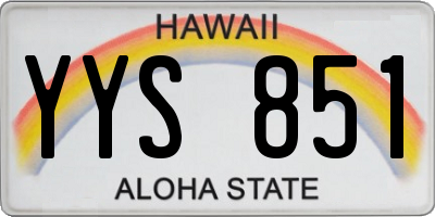 HI license plate YYS851