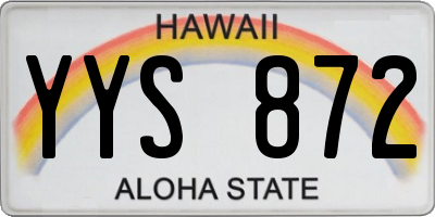 HI license plate YYS872