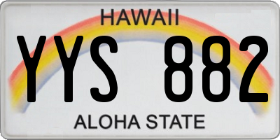 HI license plate YYS882