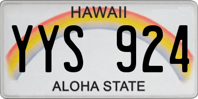 HI license plate YYS924
