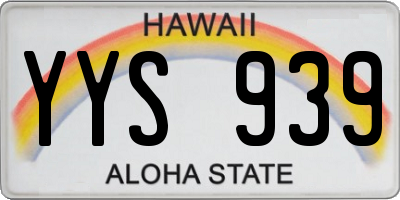 HI license plate YYS939
