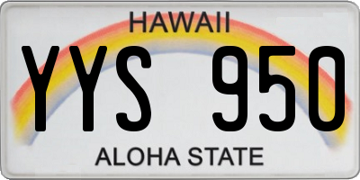HI license plate YYS950