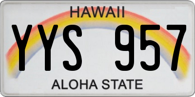 HI license plate YYS957