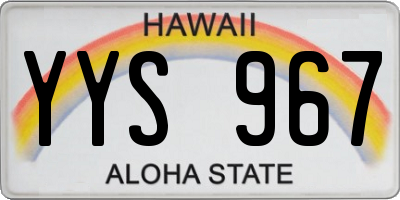 HI license plate YYS967