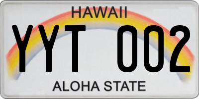 HI license plate YYT002