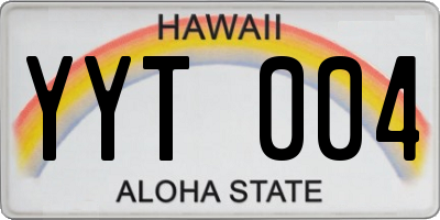 HI license plate YYT004