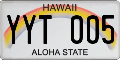 HI license plate YYT005