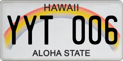 HI license plate YYT006