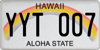 HI license plate YYT007