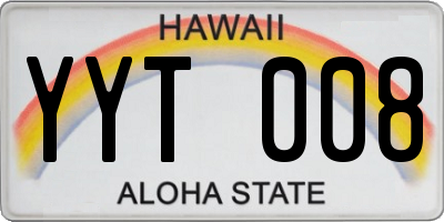 HI license plate YYT008