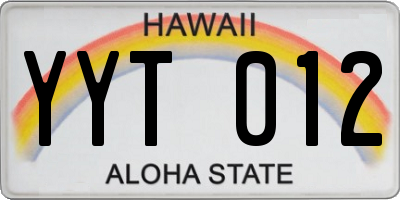 HI license plate YYT012
