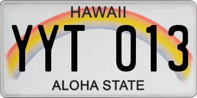 HI license plate YYT013