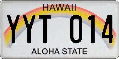HI license plate YYT014