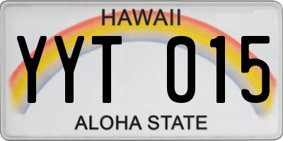HI license plate YYT015