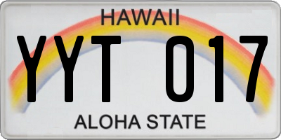 HI license plate YYT017