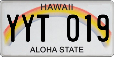 HI license plate YYT019