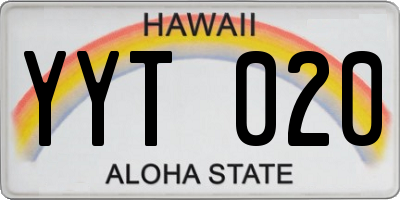 HI license plate YYT020