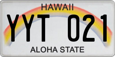 HI license plate YYT021