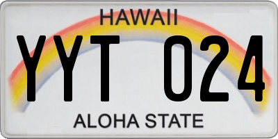 HI license plate YYT024