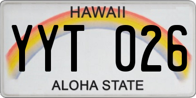 HI license plate YYT026