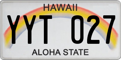 HI license plate YYT027
