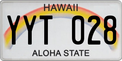 HI license plate YYT028