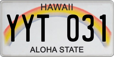 HI license plate YYT031