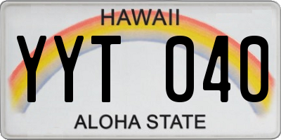 HI license plate YYT040