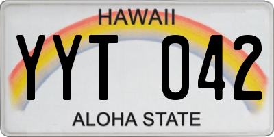HI license plate YYT042