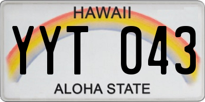 HI license plate YYT043