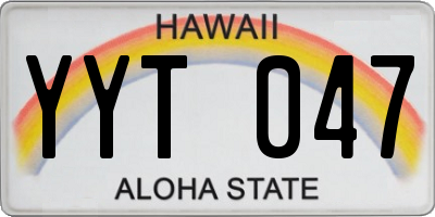 HI license plate YYT047