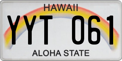 HI license plate YYT061