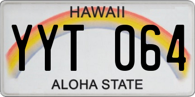 HI license plate YYT064