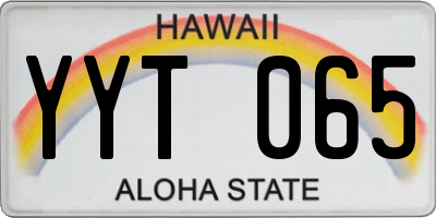 HI license plate YYT065
